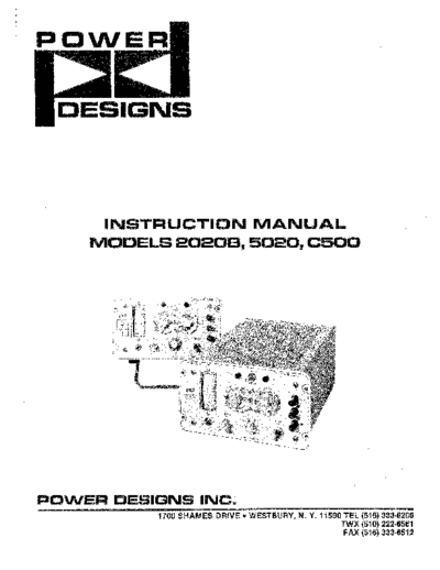 POWER DESIGNS 2020B_252C 5020_252C C500 Instruction