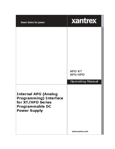 XANTREX LXQ-30-2 XT_Series_APG_User_Guide_5A6H-01XN
