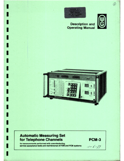 PCM-30 Operating Manual