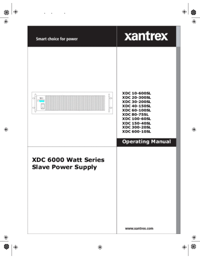 XANTREX  XDC Series Slave Operating