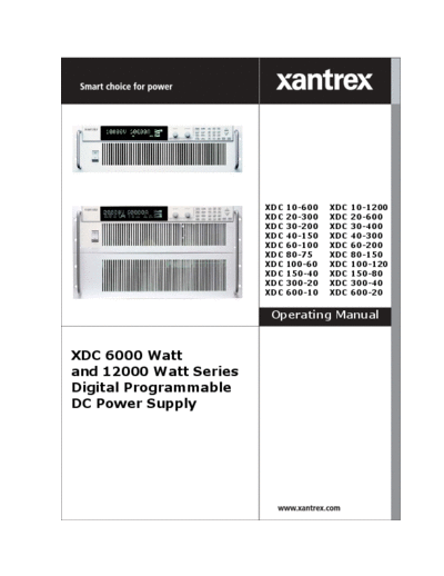 XANTREX  XDC Series Operating