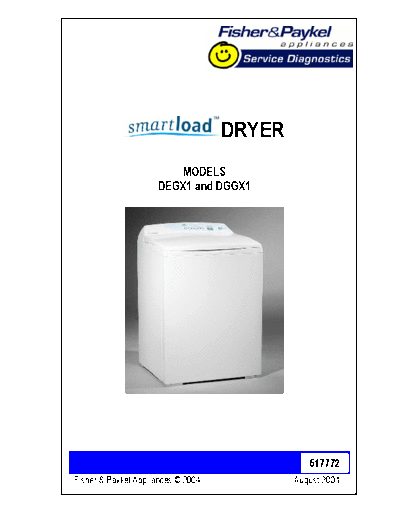 517772 Fisher _ Paykel DEGX1 and DGGX1 SmartLoad Dryer