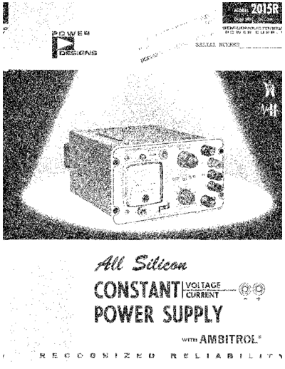 POWER DESIGNS 2015R Instruction