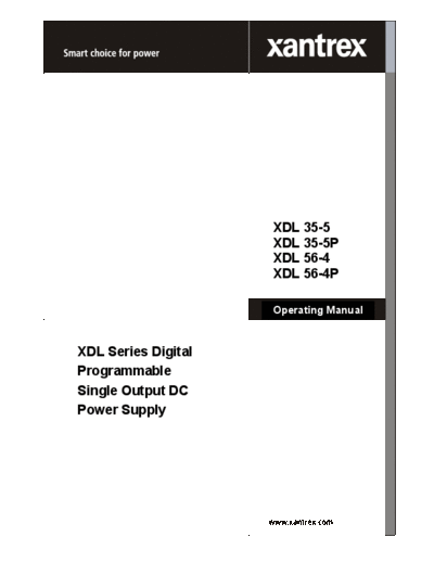 Xantrex XDL Series  Operating Manual