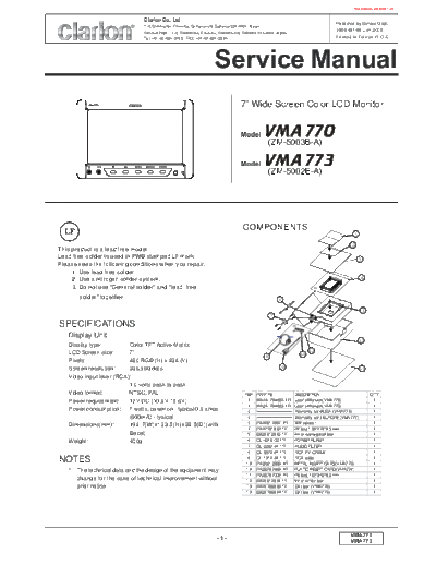 clarion_vma770_773_7_inch__wide_screen_color_lcd__monitor