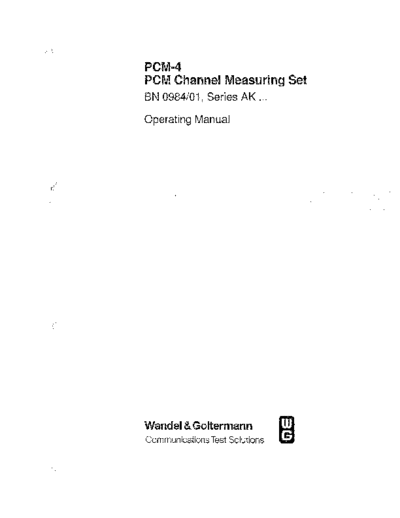 W&G PCM-4 Operating
