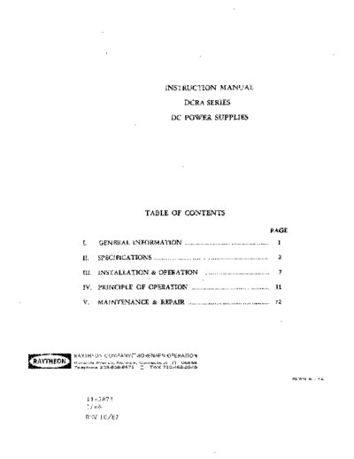 SORENSEN DCR-A Series Instruction