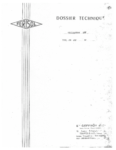 Ferisol OS-401 UHF Oscillator (en Francais) WW