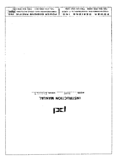 POWER DESIGNS 5015T Instruction