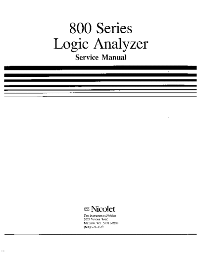 NICOLET 800-Series Logic Analyzer (service) WW