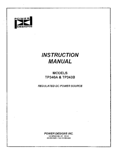 POWER DESIGNS TP340A Instruction