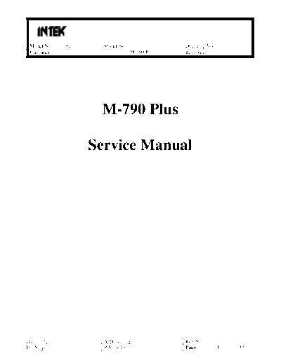 Intek M-790 Service Manual
