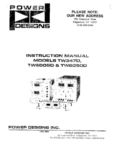 POWER DESIGNS TW347D_252C TW5005D_252C TW6050D Instruction