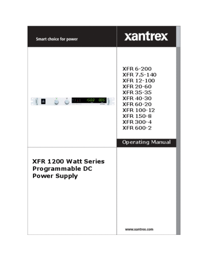 XANTREX  XFR 1200 Watt Series Operating