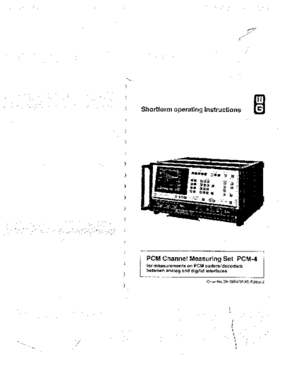 W&G PCM-4 Shortform Operating Instructions
