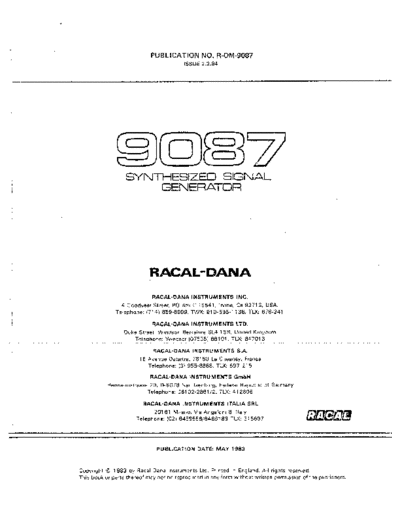 RACAL 9087 Operation