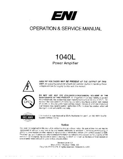 ENI 1040L Operation & Service