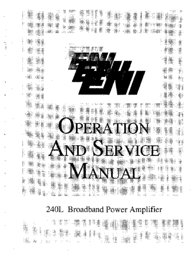 ENI 240L Operation & Service