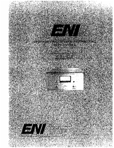 ENI 3100LA Operating & Service Instructions