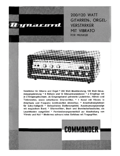 Commander - Brochure, manual