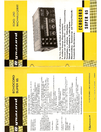 Echocord Super 65 - Only front and rearpage (01-1968)