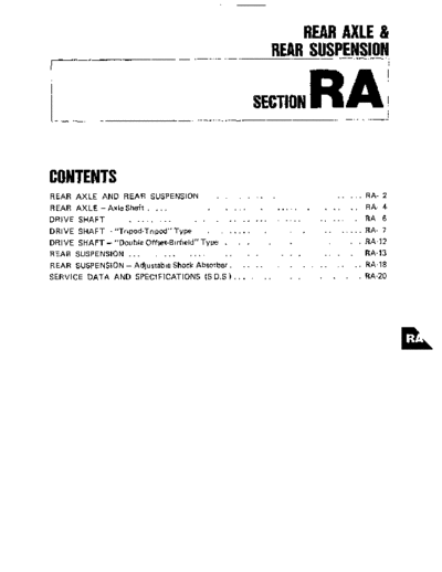 Rear Axle & Rear Suspension