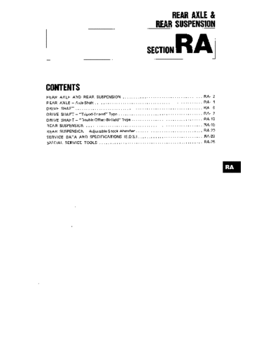 Rear Axle & Rear Suspension