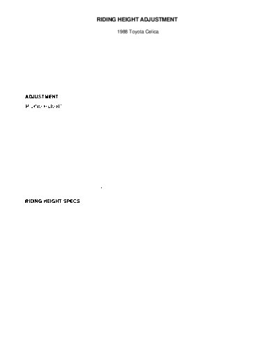 riding height adjustment