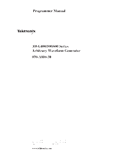 TEK AWG 400 500 600 Series Programmer