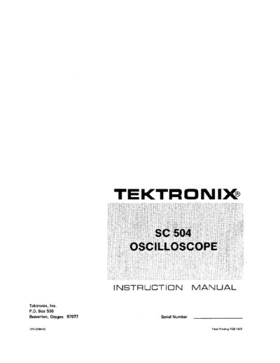 TEK SC504 Instruction