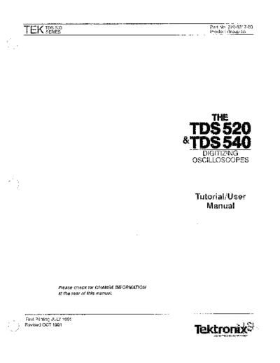 TEK TDS 540 User