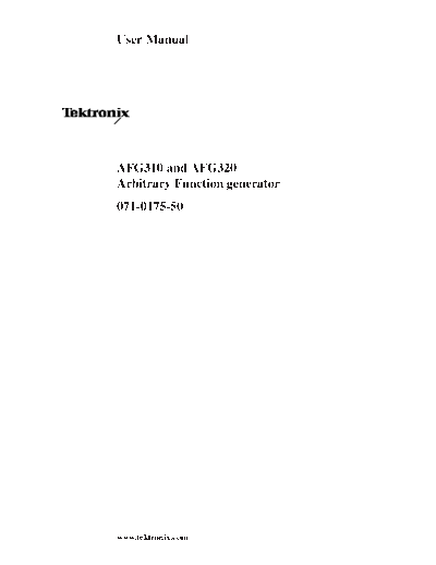 TEK AFG310_252C AFG320 Users Guide