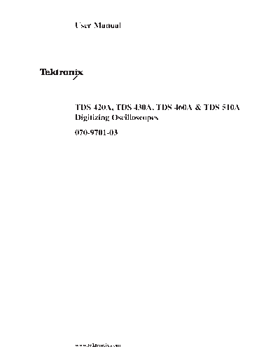 TEK TDS 420A_252C 430A_252C 460A_252C 510A User