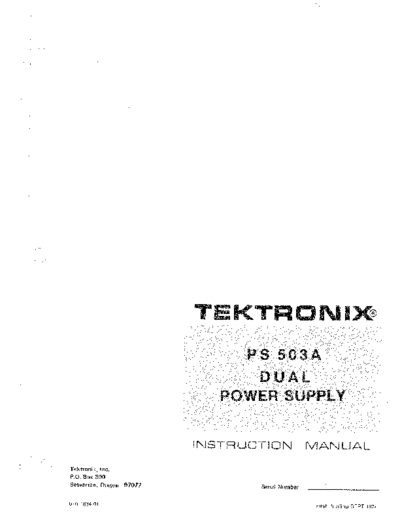 TEK PS503A Instruction Manual