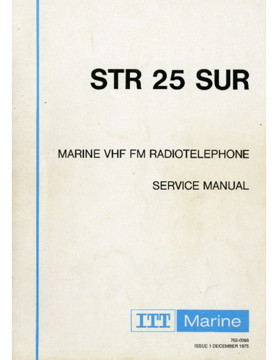 STR 25 SUR (Marine VHF FM Radiotelephone)