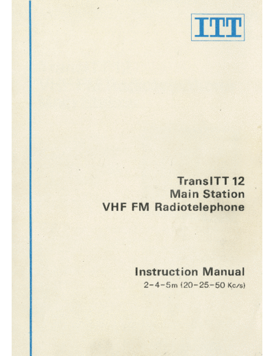 TransITT 12 (Main Station VHF FM Radiotelephone)