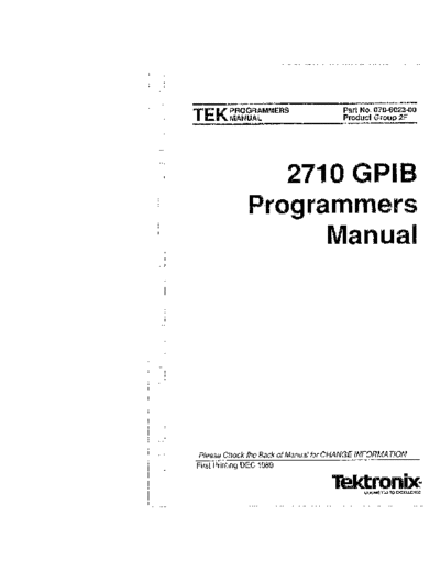 TEK 2710 GPIB Programmer