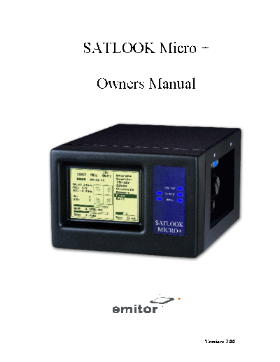 SATLOOK MICRO+ Operation Manual