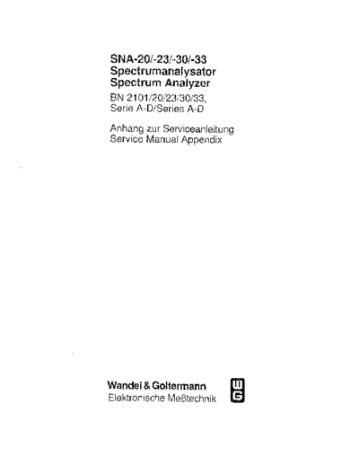 Wandel & Goltermann SNA23 Schematics