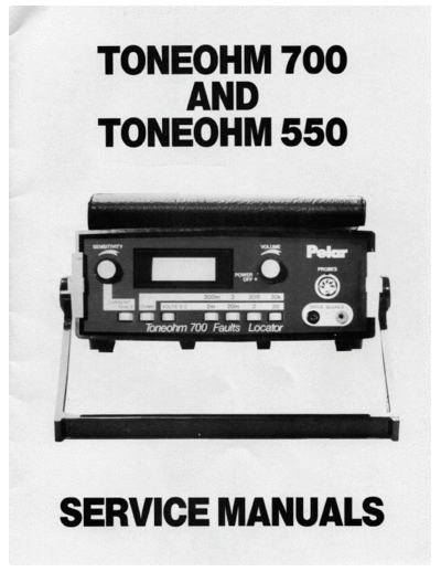 Toneohm 700 and 550 Service manual