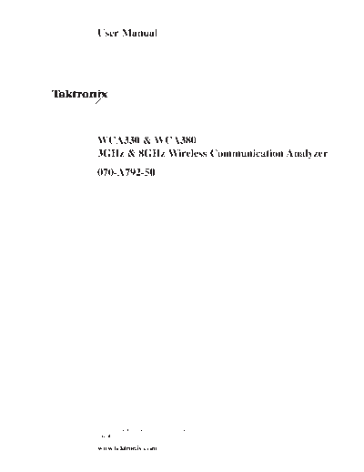 TEK WCA330 and WCA380 User Guide