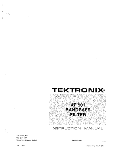 TEK AF501 Instruction