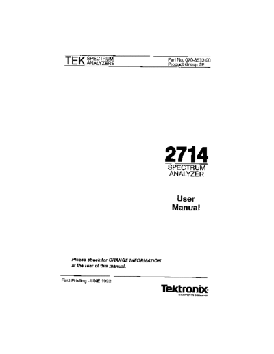 TEK 2714 User Manual