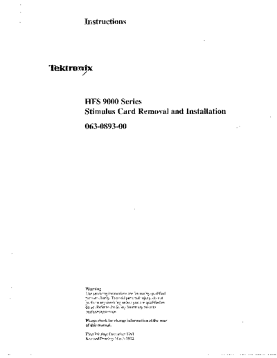 TEK HFS 9000 Series Instruction
