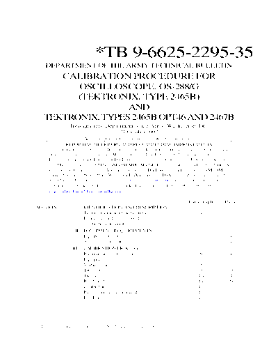TEK 2465B 2467B Calibration