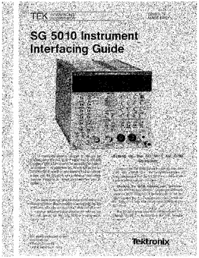 TEK SG5010 Interfacing Guide