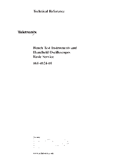 TEK Benchtest Instruments & Handheld O-scopes Basic Service Technical Reference
