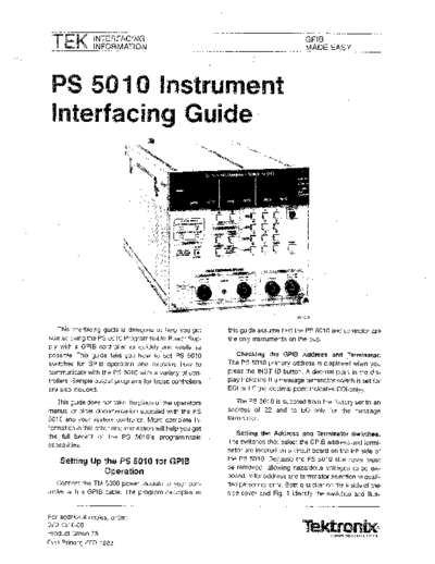 TEK PS5010 Interfacing Guide