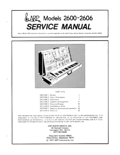 ARP 2600 Service Manual