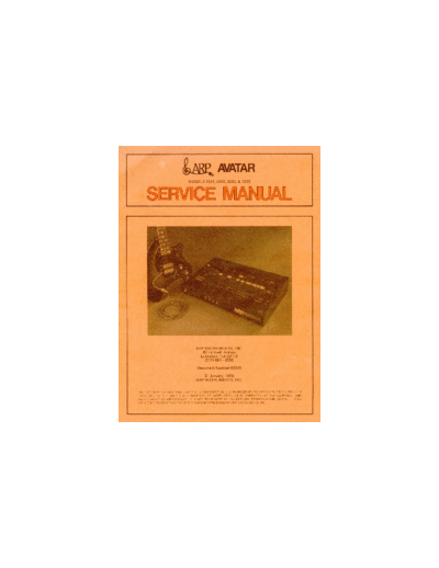 ARP Avatar Service Manual